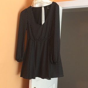 Black dress w/ white polka dots
